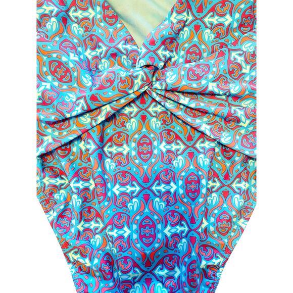 BLEU ROD BEATTIE One Piece St. Tropez Swimsuit Halter Criss Cross Back Blue 10 - Picture 10 of 10